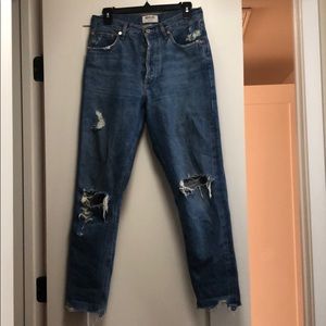 Agolde High Rise Jamie Classic Distressed Jeans